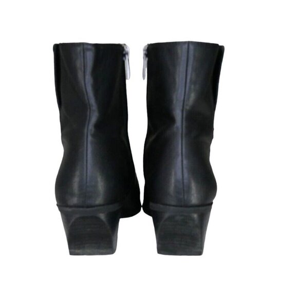 Franco Sarto Smalls Ankle Boots Size 10 Mid Western Black Faux Leather Booties - Picture 5 of 12